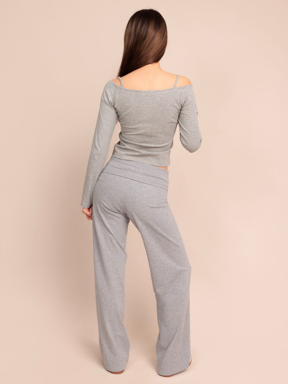 ORAGAMI, Foldover Waist Lounge Pants - 8S6-CastleRockGreyMel
