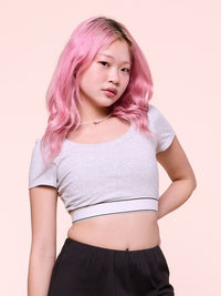 ARYA, Cotton Bra Top - 8s6-ltgreymelange