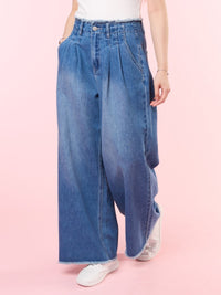 JESSIKA, High-Rise Wide Leg Jeans - 8S6-BlueDenim