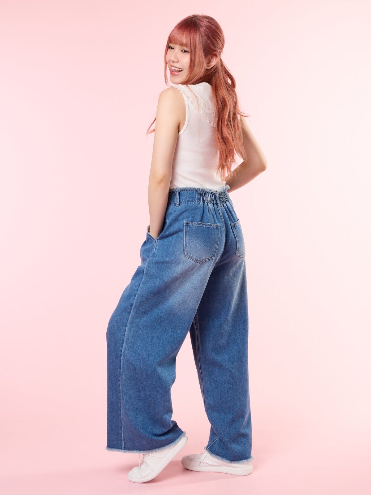 JESSIKA, High-Rise Wide Leg Jeans - 8S6-BlueDenim