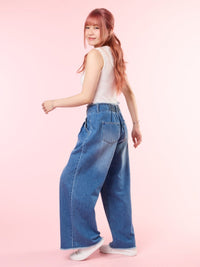 JESSIKA, High-Rise Wide Leg Jeans - 8S6-BlueDenim