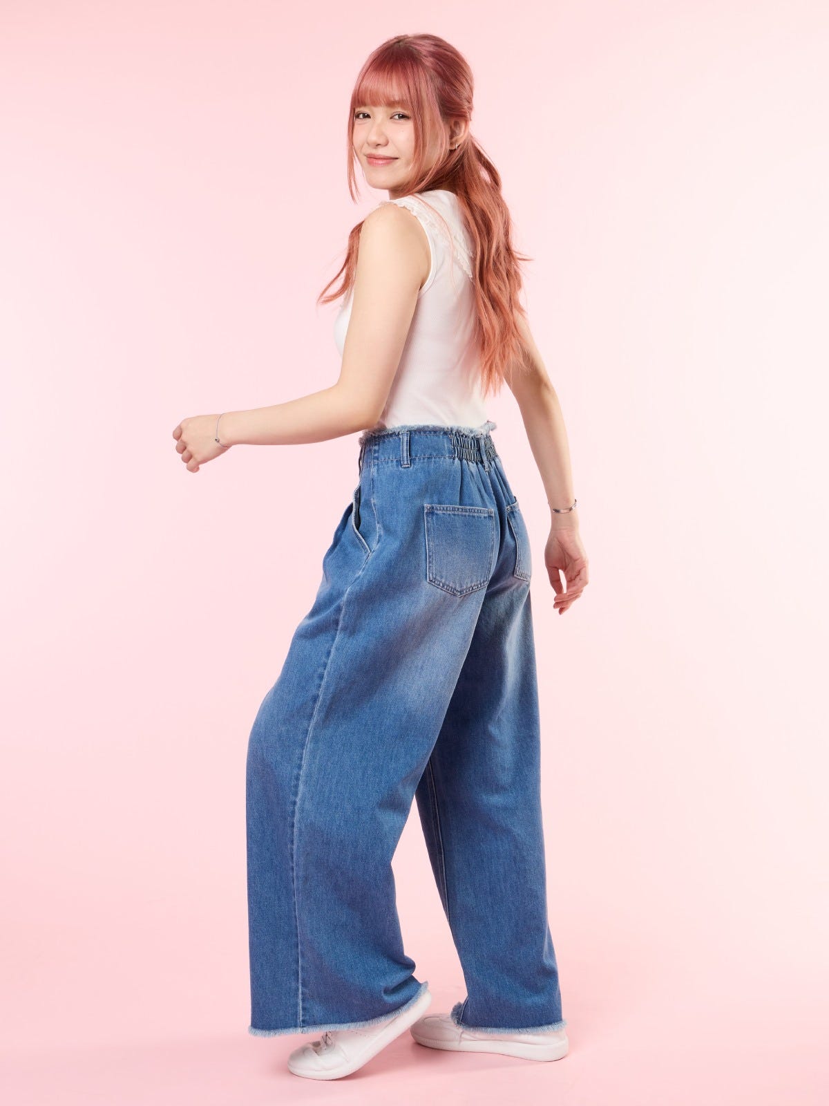 JESSIKA, High-Rise Wide Leg Jeans - 8S6-BlueDenim