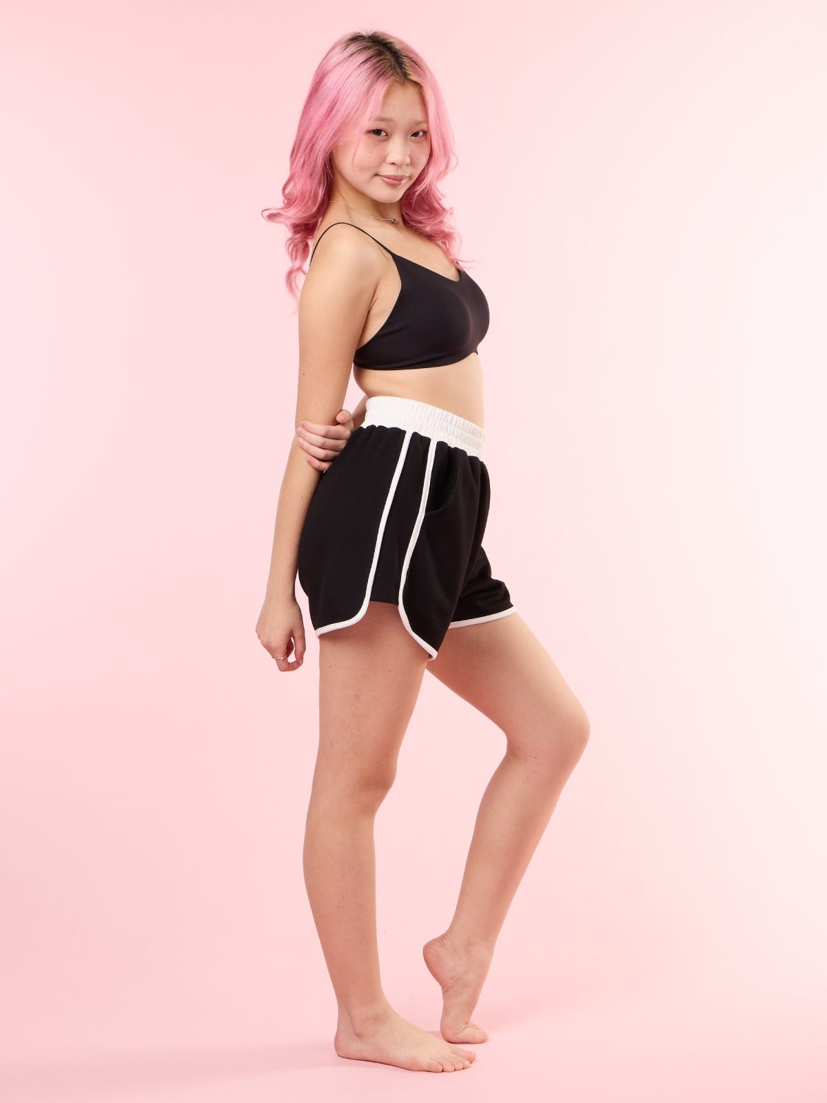 ESME, Dolphin Hem Shorts - 8S6-Black