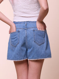SERENA, Denim Shorts - 8f6-lt.denimblue