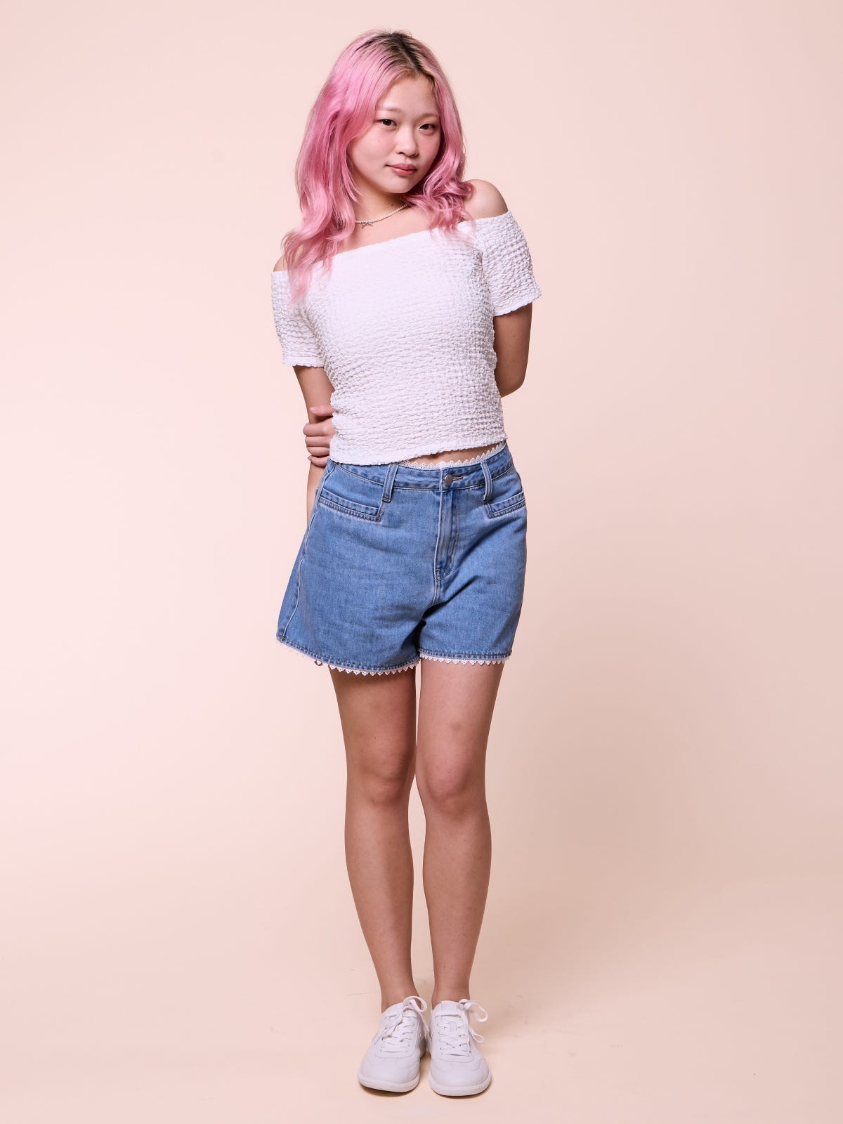 SERENA, Denim Shorts - 8f6-lt.denimblue