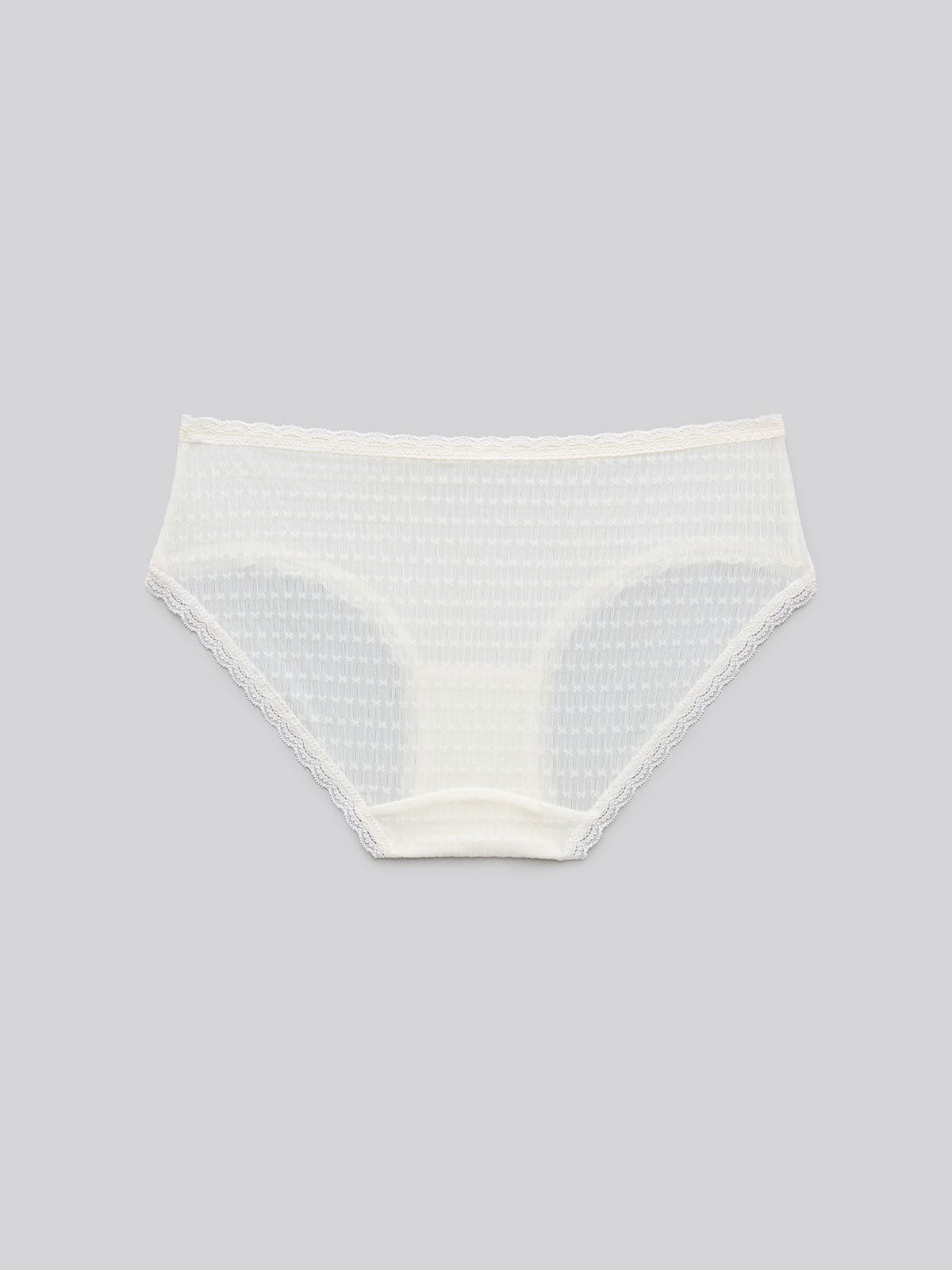 JENNA P SOLID, Texture Lace Hipster Panty - 8S6-OffWhite
