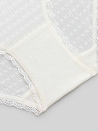 JENNA P SOLID, Texture Lace Hipster Panty - 8f6-offwhite