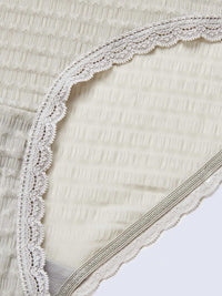 JENNA P SOLID, Texture Lace Hipster Panty - 8S6-Metal
