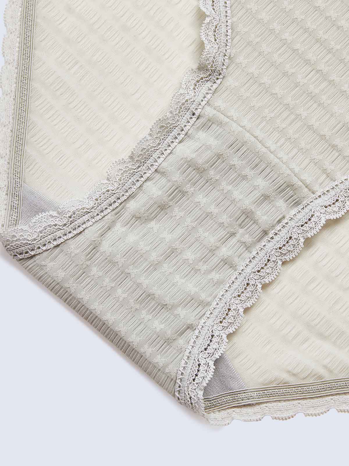 JENNA P SOLID, Texture Lace Hipster Panty - 8S6-Metal