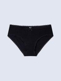 JENNA P SOLID, Texture Lace Hipster Panty - 8f6-black