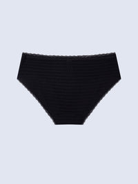 JENNA P SOLID, Texture Lace Hipster Panty - 8f6-black