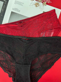 HIYUKA SOLID, Lace Hipster Panty - 8S6-RioRed