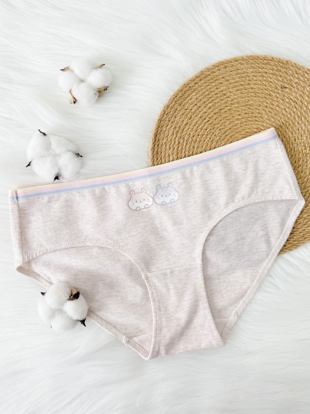 AMBRE PMP, Cotton Hipster Panty - 8S6-AlmondBeigeMel
