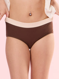 AIRIN SOLID, Cotton Hipster Panty - 8S6-DeepTaupe