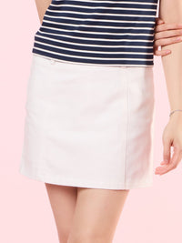 PEALLE, Twill Skirt - 8S6-OffWhite
