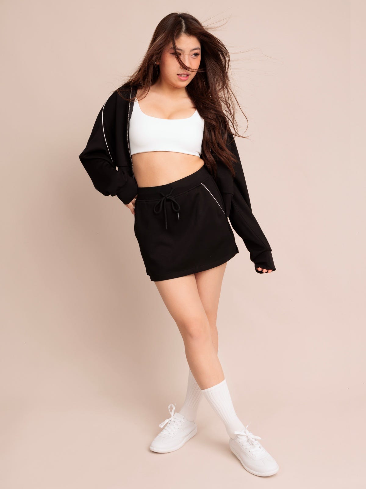 RYDER, Sporty Mini Skirt - 8f6-black