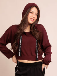 JEMMA, Knit Hoodie - 8S6-TawnyPort