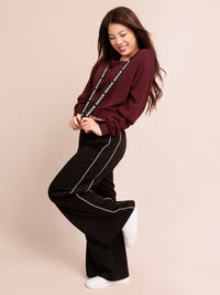 JEMMA, Knit Hoodie - 8S6-TawnyPort