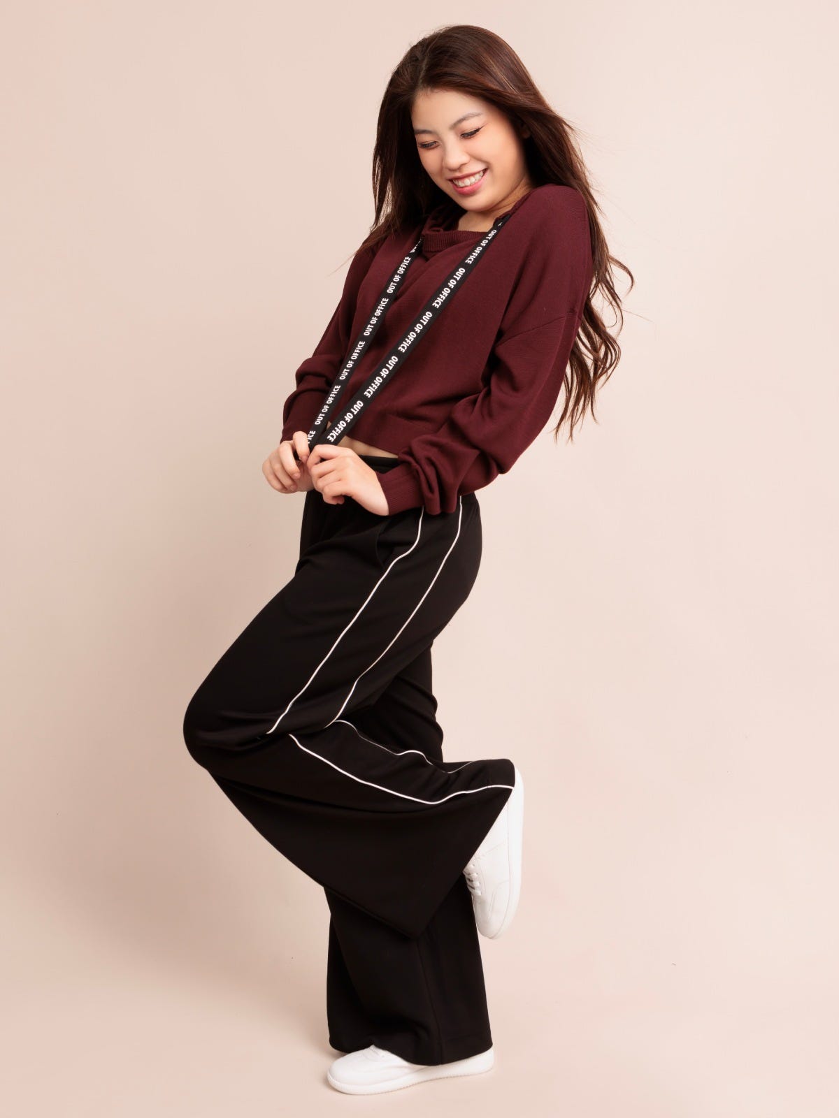 JEMMA, Knit Hoodie - 8S6-TawnyPort