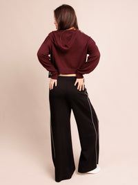 JEMMA, Knit Hoodie - 8S6-TawnyPort