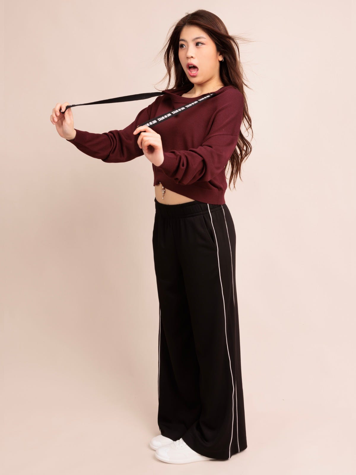JEMMA, Knit Hoodie - 8S6-TawnyPort