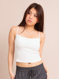 MAIZIE, Bra-free Ribbed Cami Top - 8S6-OffWhite