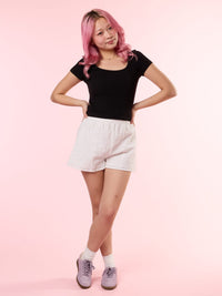 MILLIE, Ribbed Top - 8S6-Black