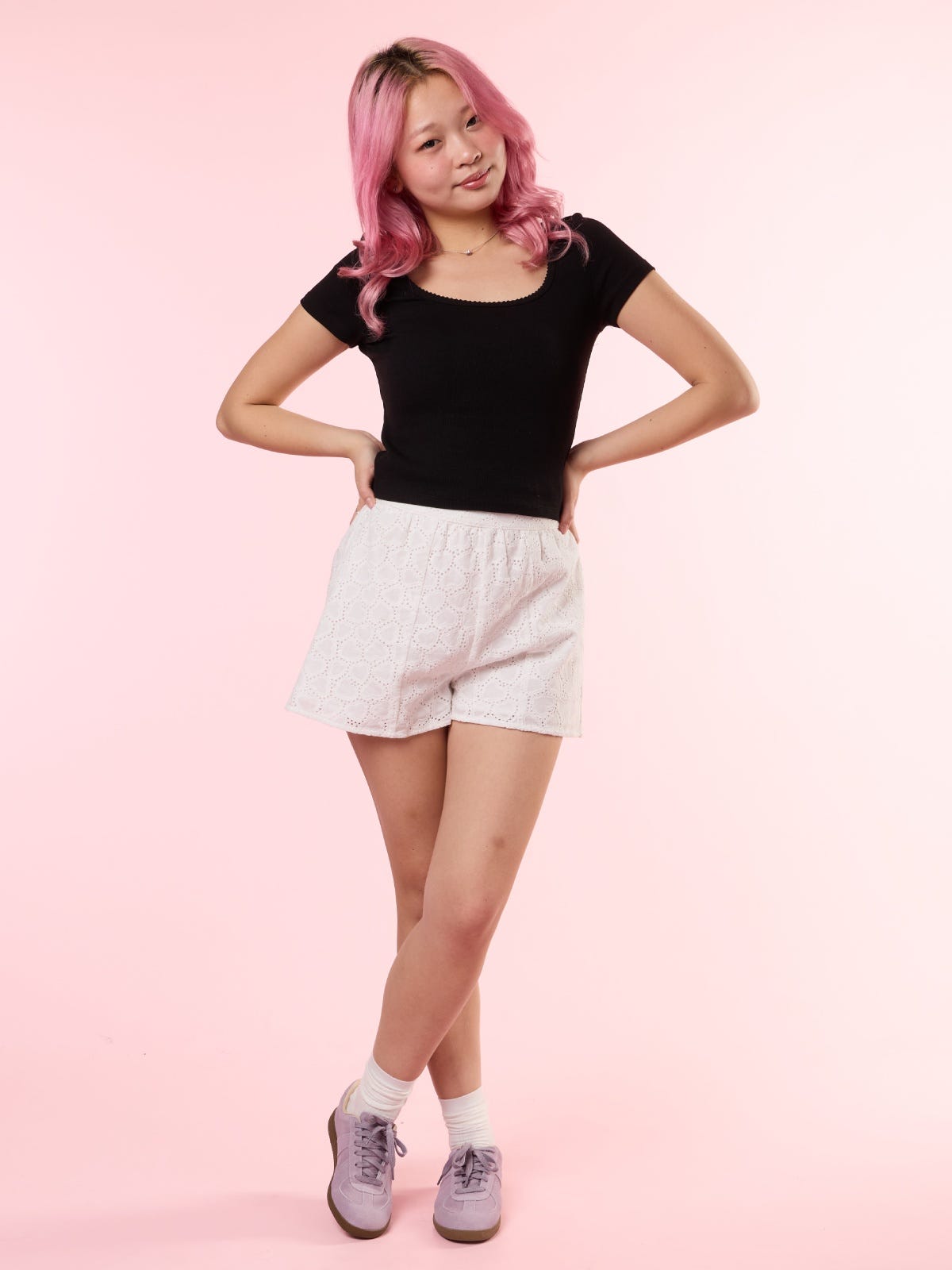 MILLIE, Ribbed Top - 8S6-Black