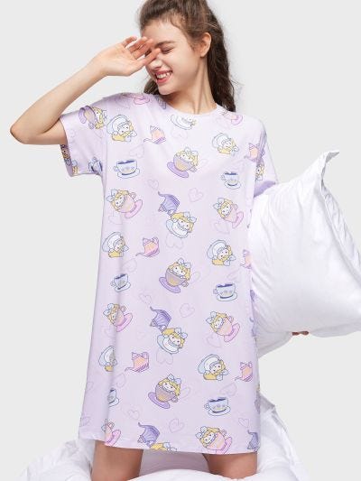 HALIE, 牛奶絲睡裙