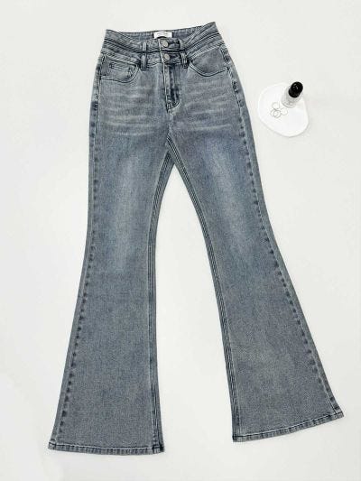 ROMONA, Double Waist High-rise Flared Jeans