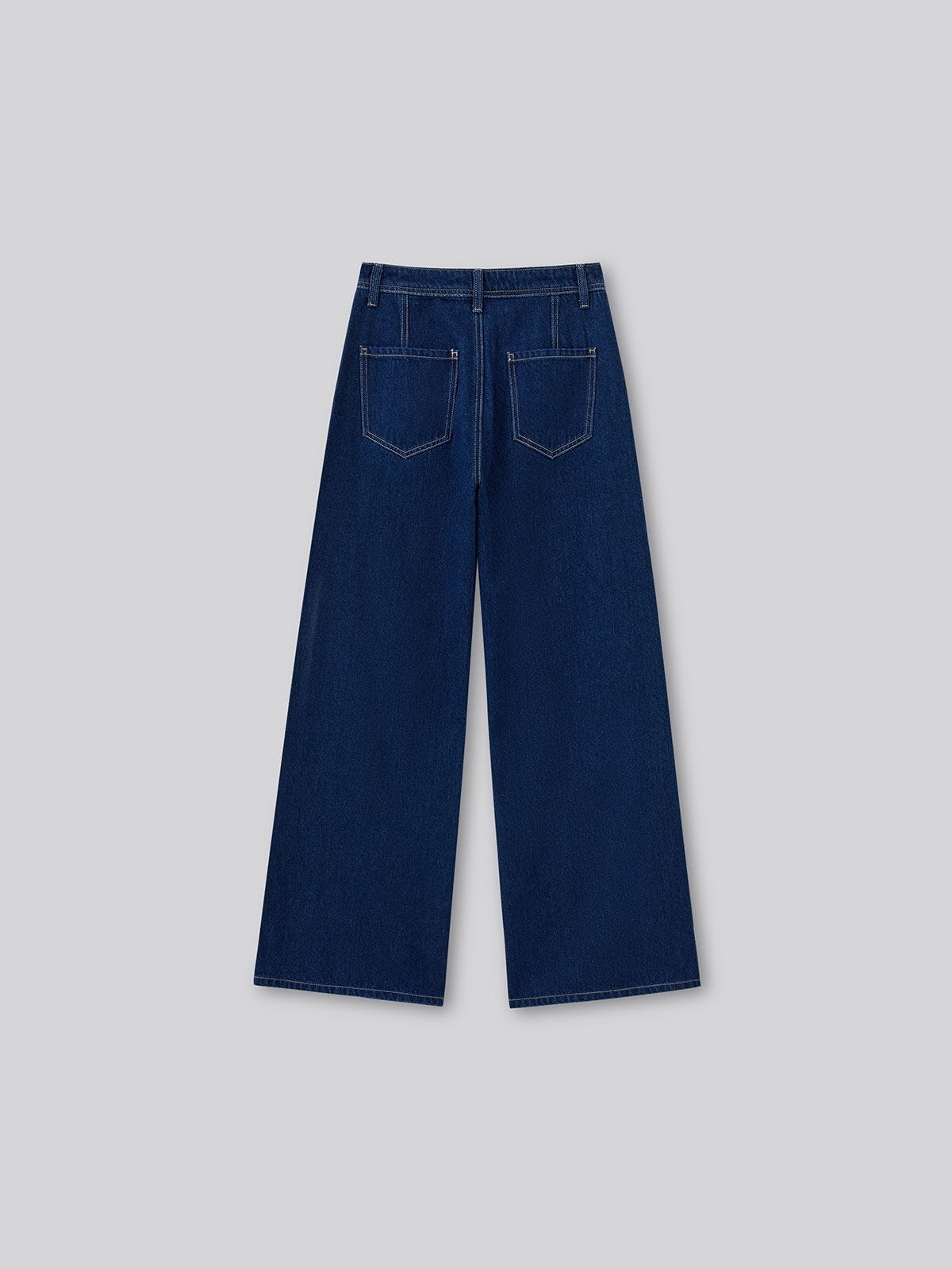 CRYSTAL, High-rise Wide Leg Jeans | 6IXTY8IGHT Hong Kong